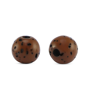Perles Polaris rond 6mm Sassi Marron ch&acirc;taigne-noir