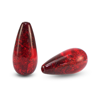 Perles Polaris Elements en forme de goutte Tiffany Rouge cramoisi