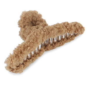 Accessoires pour cheveux pince &agrave; cheveux en polaire peluche Marron