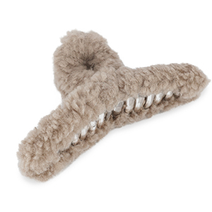Accessoires pour cheveux pince &agrave; cheveux en polaire peluche Taupe