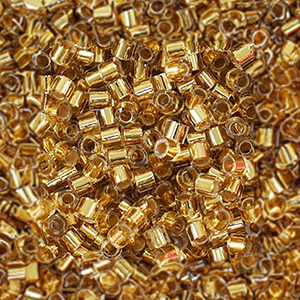 Perles Miyuki d&eacute;licas 15/0 4kt Gold Lined Crystal DBS0033