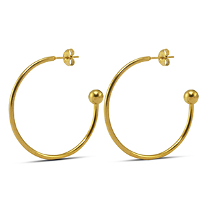 Boucles d'oreilles en acier inox 38mm Dor&eacute;
