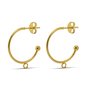 Boucles d'oreilles en acier inox 20mm Dor&eacute;