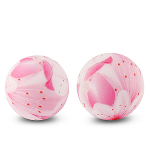 Perles en silicone 15mm fleur Rose