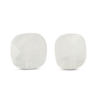 Perles en pierre naturelle Verre carr&eacute;es Blanc