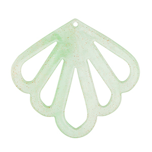 Pendentifs en r&eacute;sine coquille Vert menthe