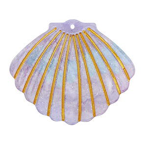 Pendentifs en r&eacute;sine coquille Violet