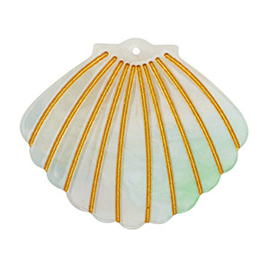 Pendentifs en r&eacute;sine coquille Vert menthe