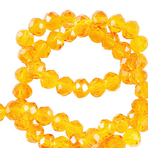 Perles &agrave; facettes 6x4mm disque Heishi Orange vibrante