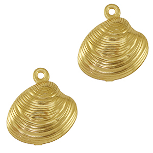 Breloques en acier Inox coquille Dor&eacute;