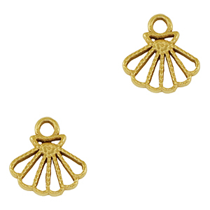 Breloques en acier Inox coquille Dor&eacute;