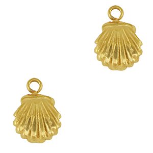 Breloques en acier Inox coquille Dor&eacute;