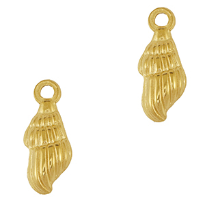 Breloques en acier Inox coquille Dor&eacute;