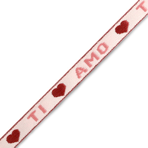 Ruban texte "ti amo" Rose-rouge chaud