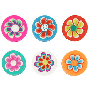 Perles en polym&egrave;re fleur Multicolore