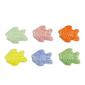 Perles en c&eacute;ramique poisson Multicolore