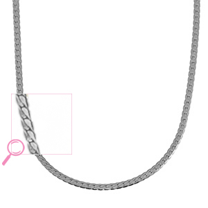 Colliers en acier Inox serpentine Argent&eacute;