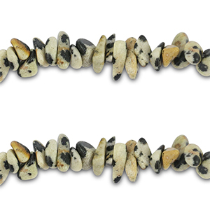 Perles chipstone Jaspe Dalmatien Greige-noir