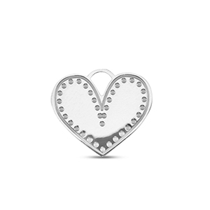 Breloques en acier Inox coeur Argent&eacute;