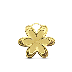 Breloques en acier Inox fleur Dor&eacute;