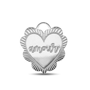 Breloques en acier Inox ''amour'' Argent&eacute;