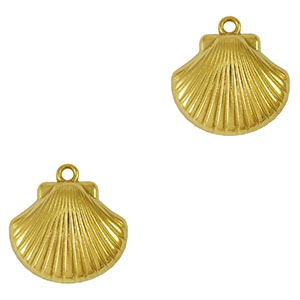 Breloques en acier Inox coquille Dor&eacute;