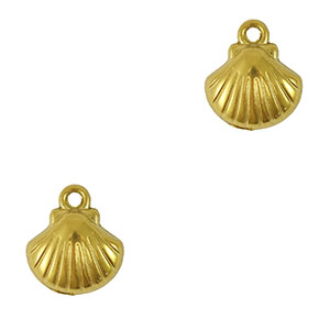 Breloques en acier Inox coquille Dor&eacute;
