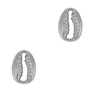 Breloques en acier Inox connecteur cauri Argent&eacute;
