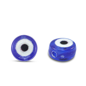 Perles lettres acryliques Oeil porte-bonheur Bleu cobalt