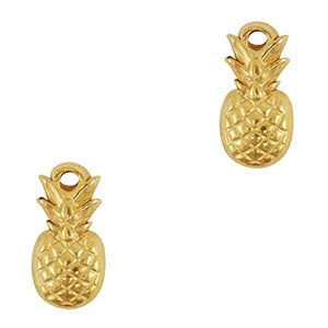 Breloques en acier Inox ananas Dor&eacute;