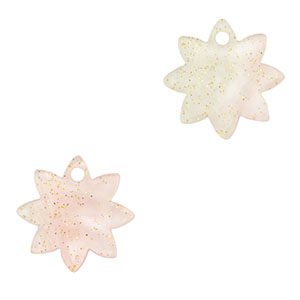 Pendentifs en r&eacute;sine fleur Rose clair