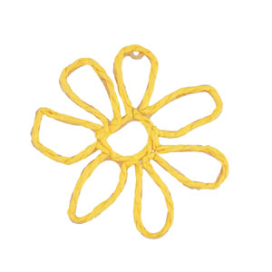 Pendentifs en Raphia fleur 55mm Jaune