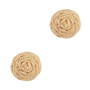 Pendentifs en Raphia 12mm P&ecirc;che clair