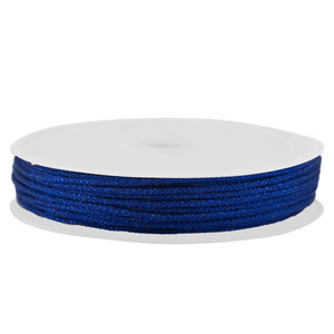 Fil macram&eacute; tress&eacute; 1mm Bleu m&eacute;tallique