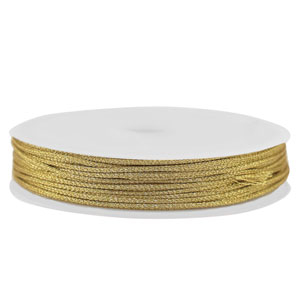 Fil macram&eacute; tress&eacute; 1mm Dor&eacute; m&eacute;tallique