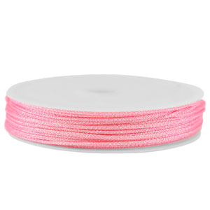 Fil macram&eacute; tress&eacute; 0,8mm Rose m&eacute;tallique