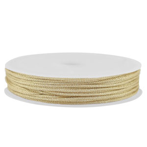 Fil macram&eacute; tress&eacute; 0,8mm Dor&eacute; clair m&eacute;tallique
