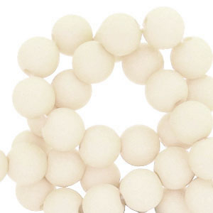 Perles acryliques 6 mm Blanc cass&eacute;