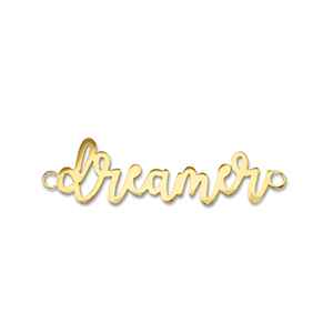 Breloques en acier Inox connecteur ''dreamer'' Dor&eacute;