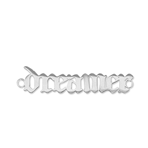 Breloques en acier Inox connecteur ''dreamer'' Argent&eacute;