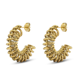 Boucles d'oreilles / puces en acier Inox Dor&eacute;