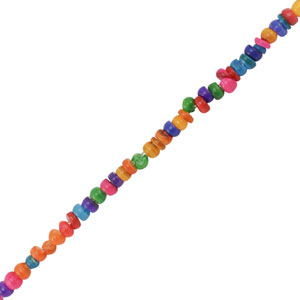 Perles coquillage disque Multicolore