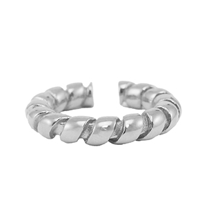 Bagues en acier Inox torsad&eacute; Argent&eacute;