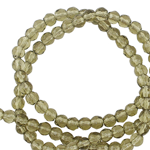 Pierres naturelles 4mm facett&eacute;es Vert olive