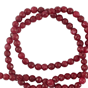 Pierres naturelles 3mm facett&eacute;es Rouge bordeaux