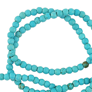Pierres naturelles 3mm facett&eacute;es Turquoise bleu