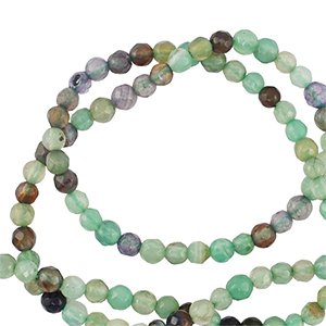 Pierres naturelles Quartz 3mm facett&eacute;es Multicolore vert