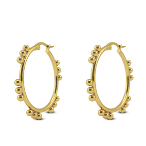 Boucles d'oreilles en acier Inox cr&eacute;oles Dor&eacute;