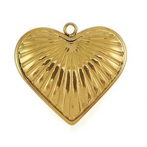 Breloques en acier Inox coeur Dor&eacute;