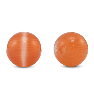 Perles en verre 6 mm Oeil de chat Orange